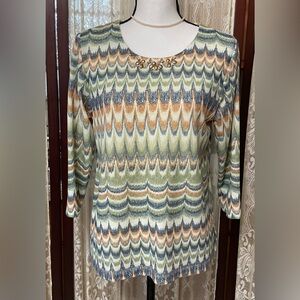 ALFRED DUNNER PETITE PRINT TOP - SZ PS